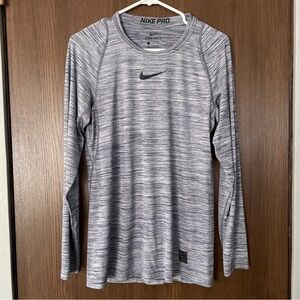 Nike Pro DRI-FIT Blue Heather Long Sleeve Men's Athletic Shirt